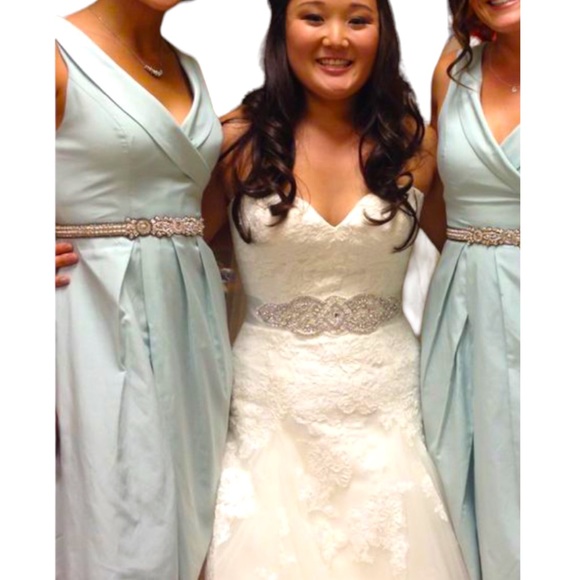 BHLDN x Anthropologie Feria 0 / XS Mint Green Silk Cotton V-Neck Formal Mini - Picture 6 of 11